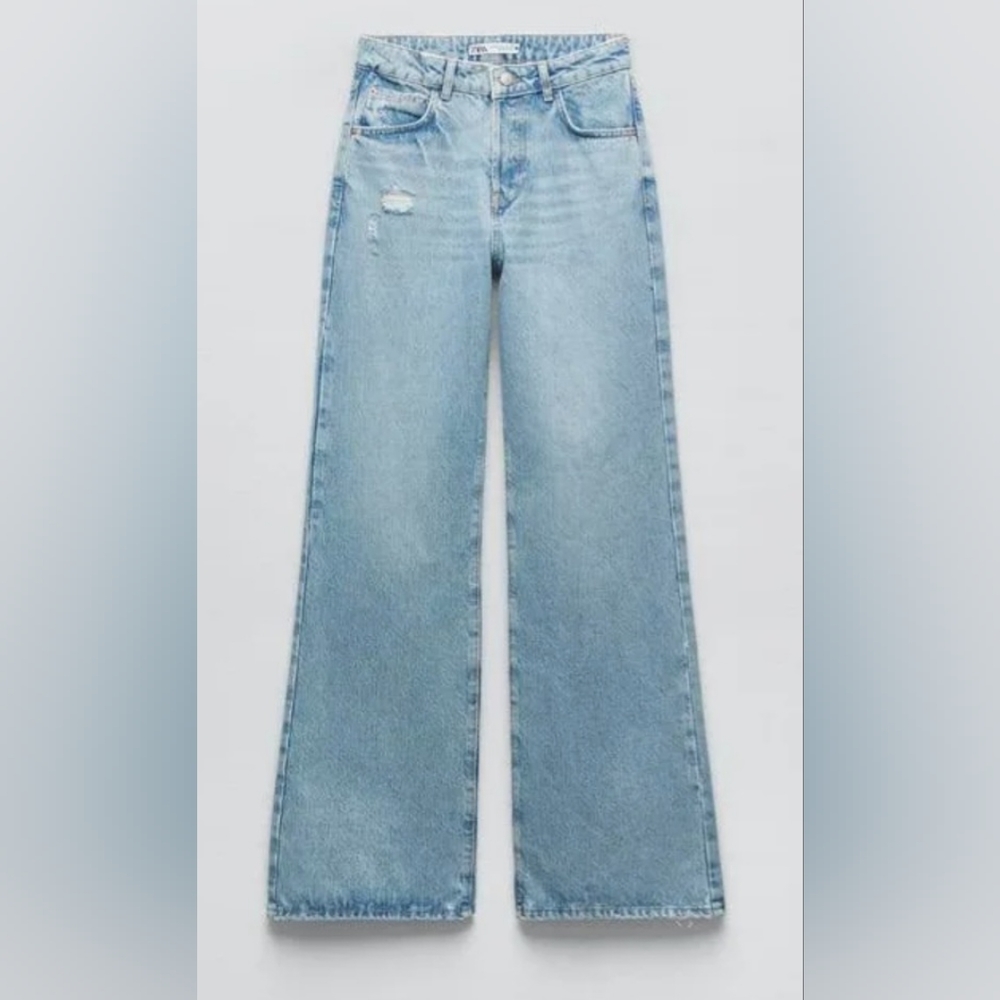 Zara Mid-Rise Rigid Bootcut Jeans